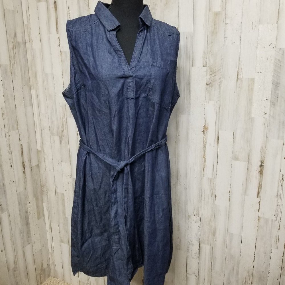 Faded Glory Sleeveless Chambray Dress XXL
